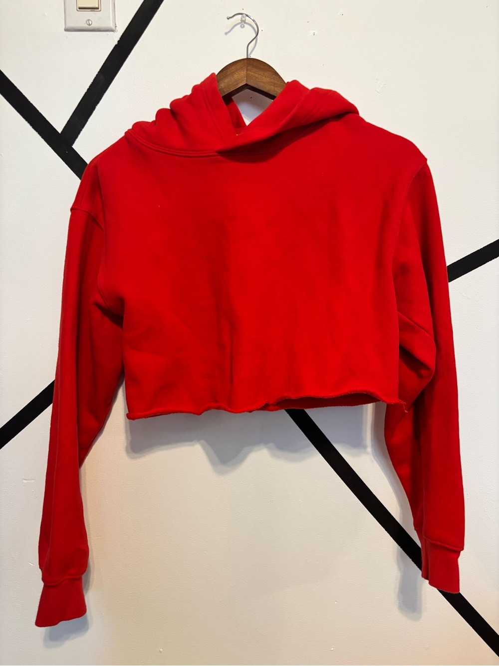 TNA Red Cropped Hoodie